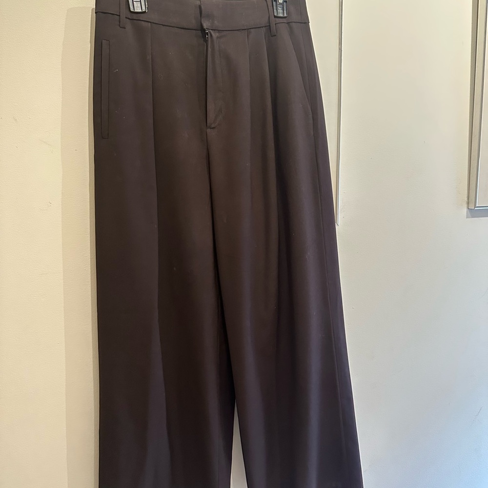 Tibi Tropical Wool Stella Pants in Brown